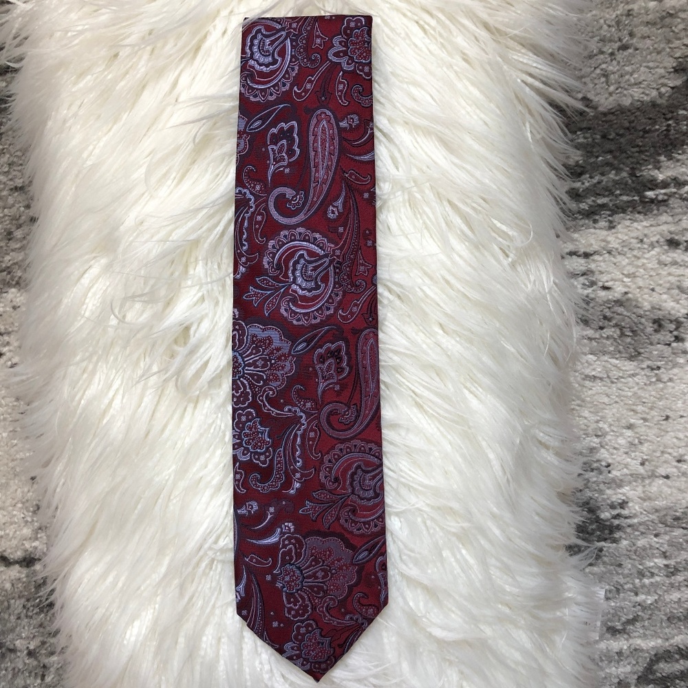 Black Brown 1826 Paisley Print Silk Tie